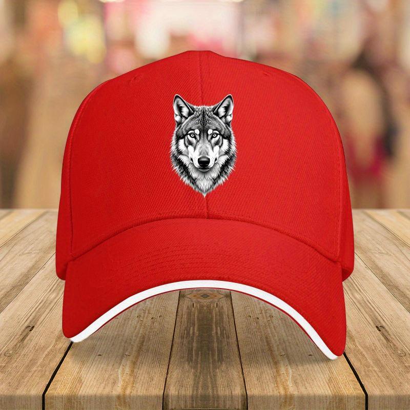 1 Stück Wolfskopf Grafik Baseballkappe Verstellbar Leichtgewicht Trucker-Mütze für Herren Damen Geeignet für Jede Jahreszeit