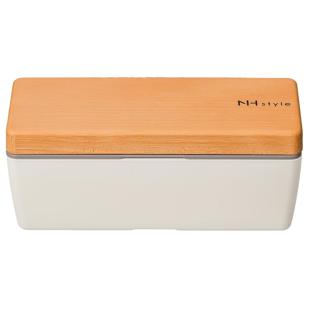 Masakazu NH Style Wood Grain BC Lunch 27312 Box, Ivory, Large,