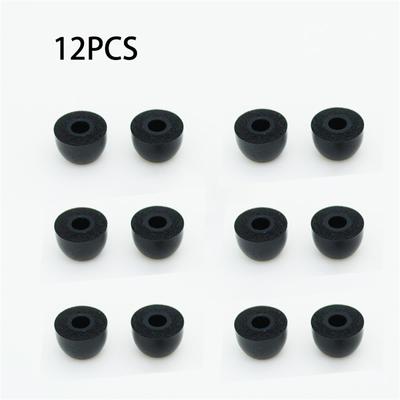 12 x Schwarze Memory-Schaumstoff-Ohrstöpsel für Kopfhörer 5,5 mm