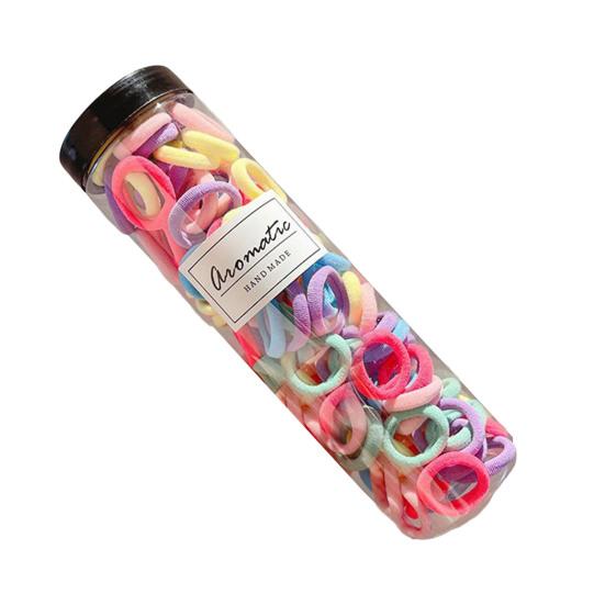 

100Pcs Girl Hair Ties Anti Fall Candy Colors Headwear Elastic Fixing Hair Ropes Hair Accessories