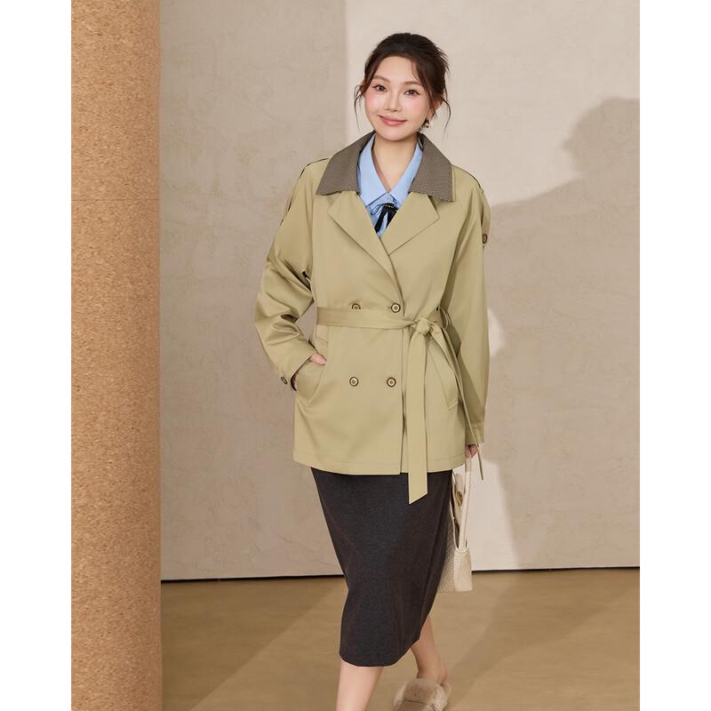 IEF Women's British-Style Mid-Length Trench Coat