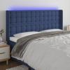 Vidaxl Zagłówek Do Łóżka Z Led, Niebieski, 183X16X118/128 Cm, Tkanina