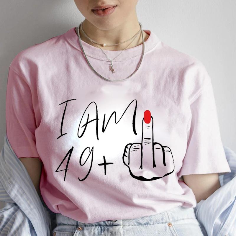 50th Birthday Party Tee for Mom I Am 49 Middle Finger T Shirts Birthday Party T-shirt 50th Birthday Gifts for Women Tshirt Tops Unisex T-Shirt