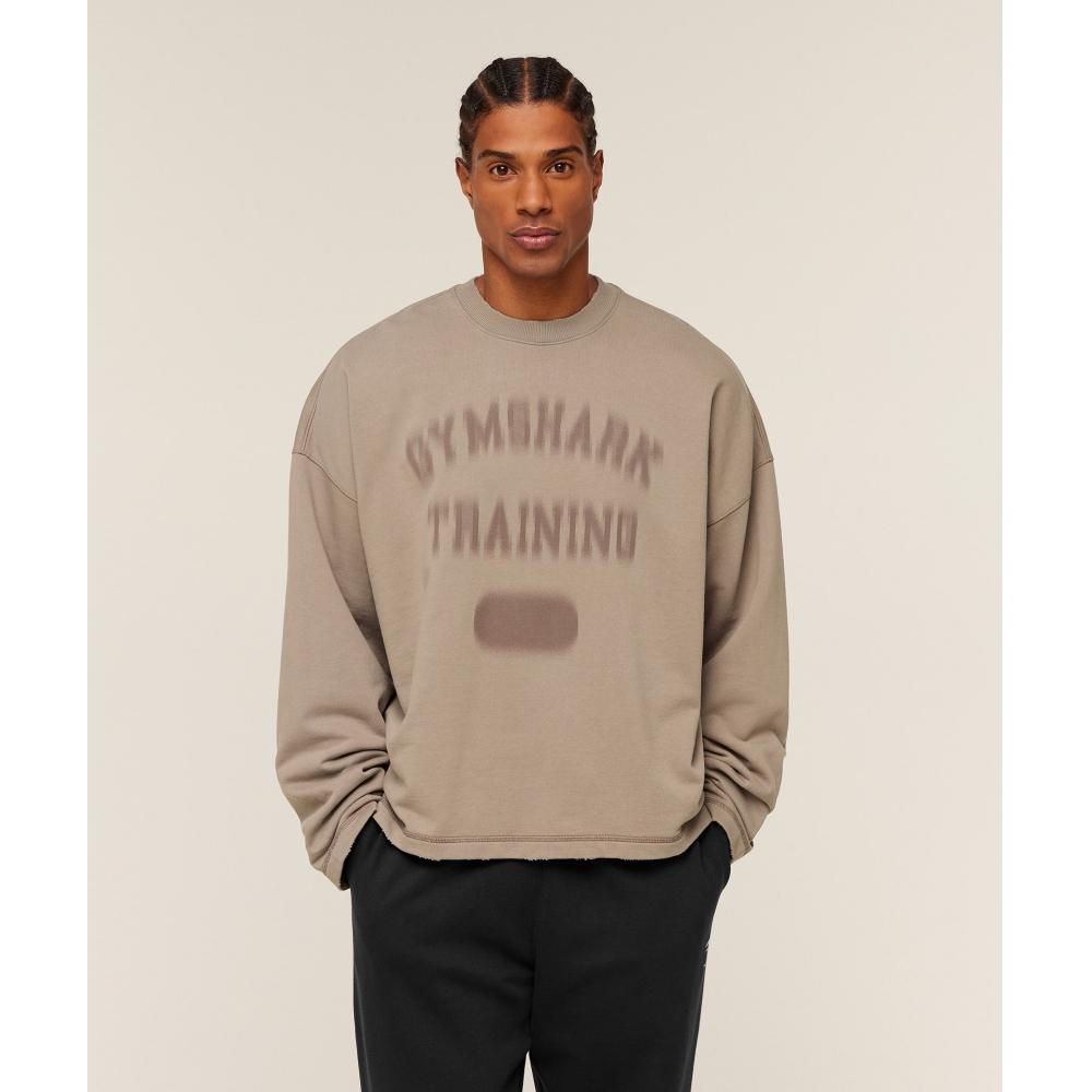 Gymshark Re Rack Crew Neck Pullover Lifestyle Braun A4c3l Nc0s