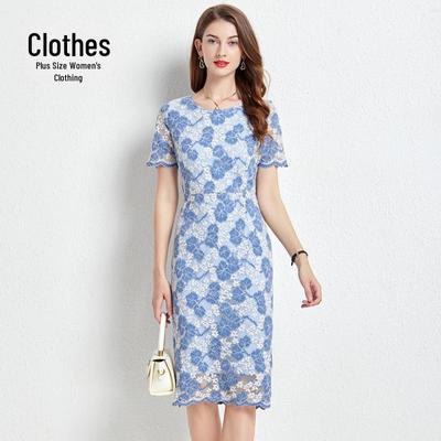 Brand Celebrity French Floral Slim Summer Casual Dress for Plus Sizes