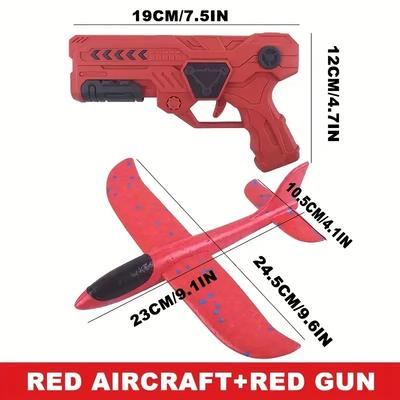 Colorful Foam Airplane Launcher Toy Hand Pulled Creates Fun & Exciting Outdoor Play Durable Plastic Festival Party Game Gifts