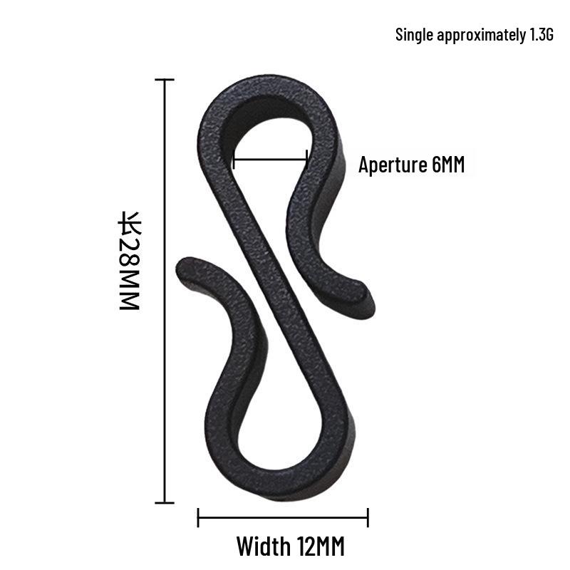 Двусторонние пластиковые S-образные крючки для рождественских украшений чёрный