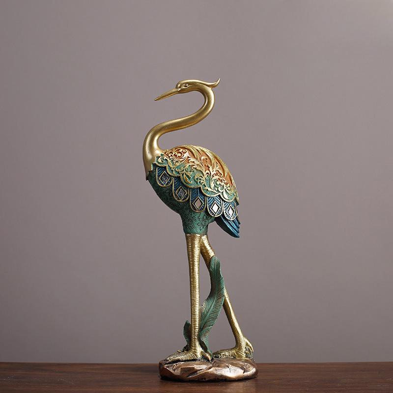 Grue Peinte Meuble TV Salon Bureau d'Entrée Meuble à Vin Ornements Résine Décorations Artisanales pour la Maison