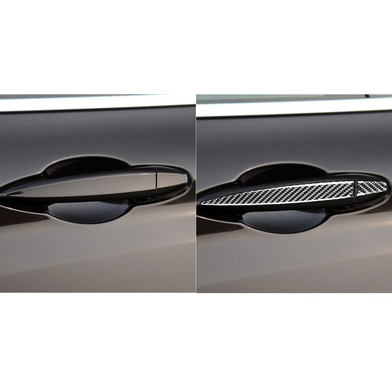 Real Carbon Fiber Car Accessories Door Handle Strip Decorative Trim Cover Soft Sticker For BMW X5 F15 2014-2018 X6 F16 2015-