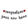 New Home New Chapter Banner, Pre-strung Congrats On Your New Home Banner, Black Glitter Housewarming Party Decorations, Home Decor