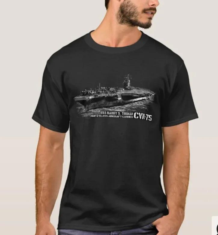 USS Harry S TruUnisex CVN75 Nimitzclass Aircraft Carrier TShirt 100 Cotton ONeck Summer Short Sleeve Casual Unisexs Tshirt