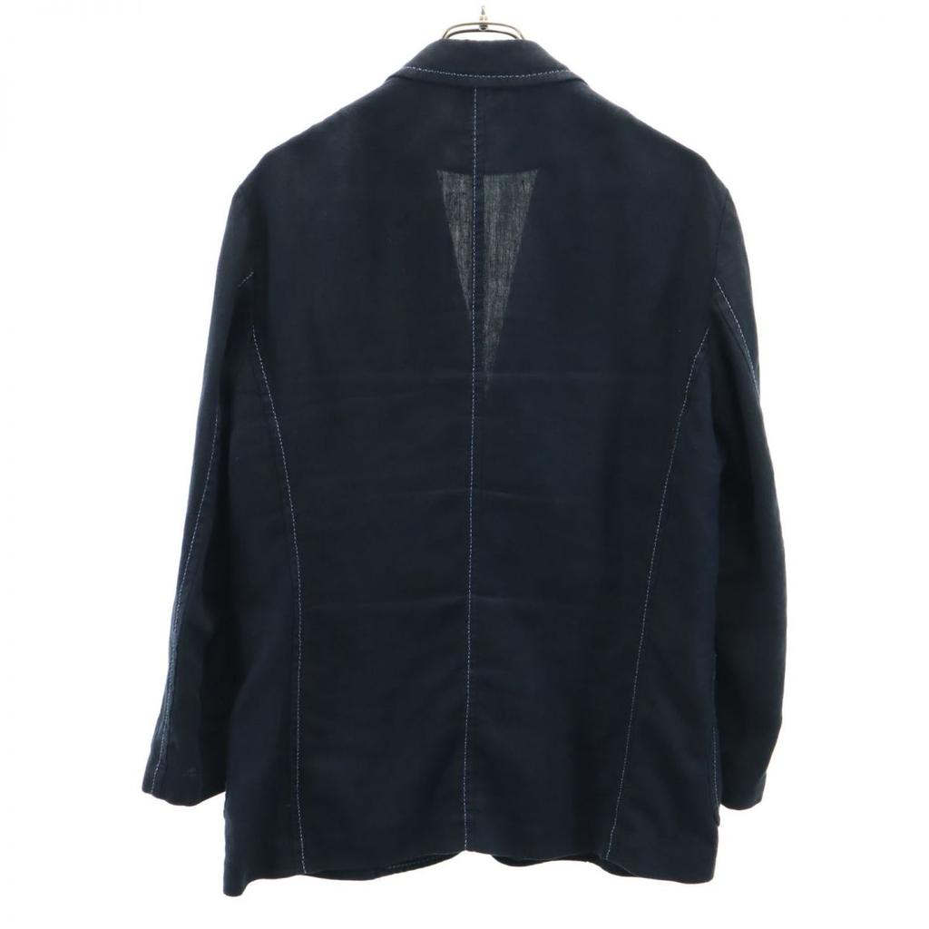 ISSEY MIYAKE linen Long sleeve tailored jacket 1 Navy Men's Used