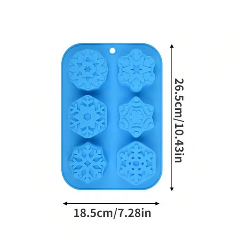 Christmas Silicone Molds Snowflake Candles Soap Plaster Sugar Cube DIY Baking Cake Handmade Cookies Non-stick Decorating Tools