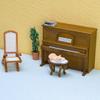 1/12 Dollhouse Mini Piano With Stool Musical Instrument Model For Doll House Accessories Decor Miniature Retro Piano Set