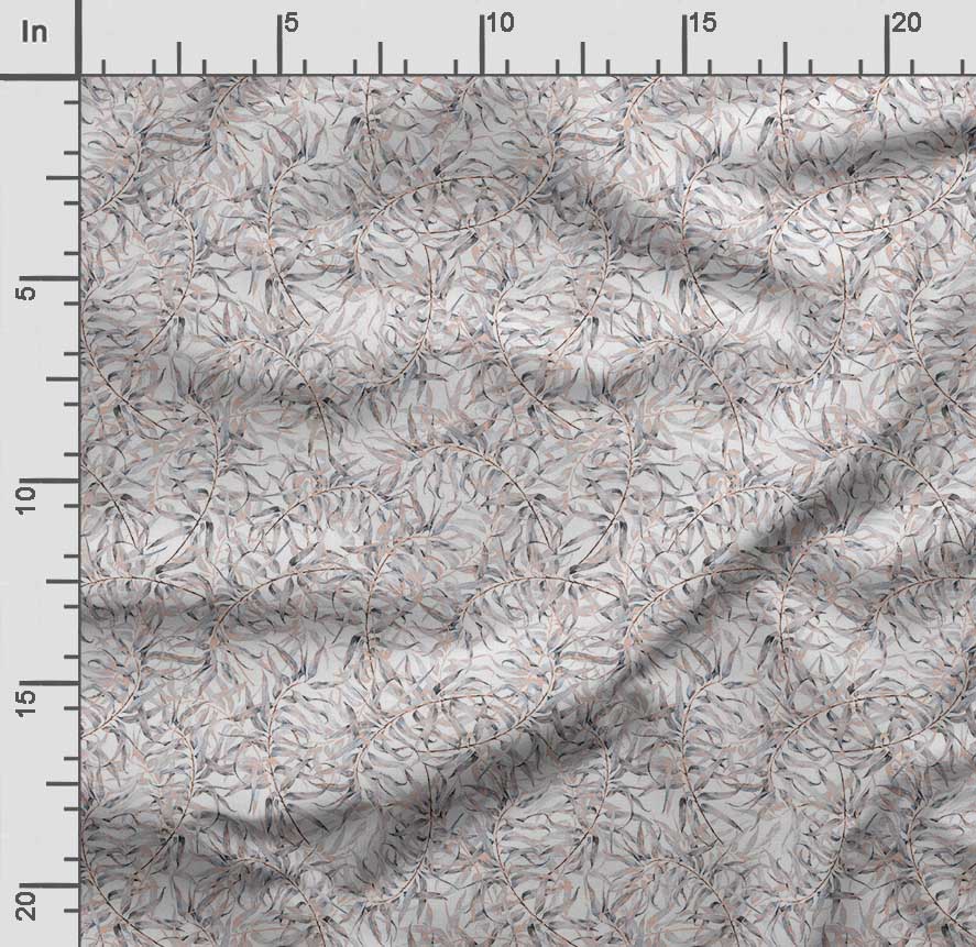 Soimoi Leaves Print,  Cotton Cambric, Quilting Fabric Sold by The Yard 42 Inch Wide, Medium Weight Cotton Fabric,