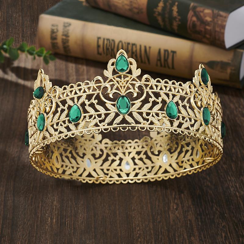 Gold Color King Crowns for Men, Royal Crown with Black Rhinestone, Birthday Crown for Men, Wedding Cosplay Prom Party Decoratios