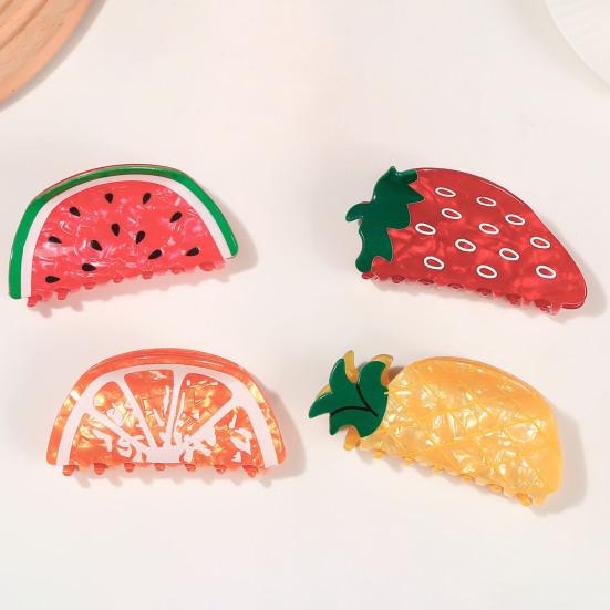 Hair Claw Fruit Design Back Head Shower Clip Medium Size Shark Hair Claw Non-slip Versatile Hair Accessory