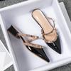 Fashion Ladies Slippers Summer New Outdoor Rivet Slippers Women's Middle Heel Sandals Women Slippers Plus Size 41-43