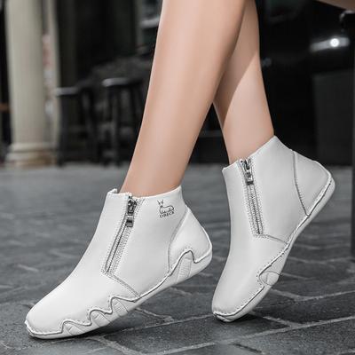 Retro Damenschuhe aus echtem Leder in Übergröße für Herren, hohe, verschleißfeste Outdoor-Freizeitschuhe