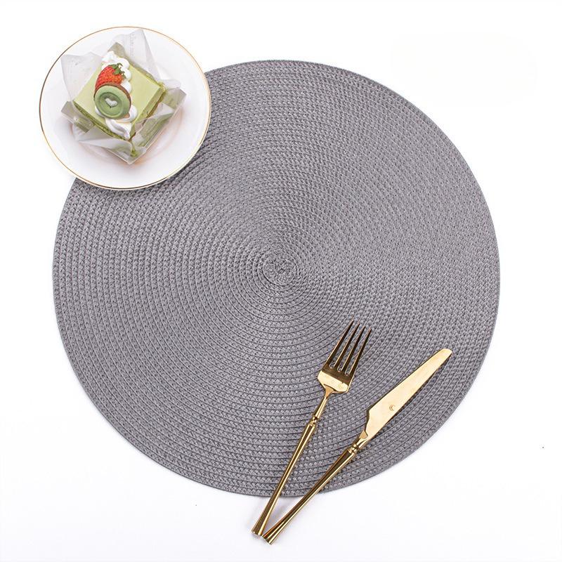PP Round Hand-woven Placemats  Heat Insulation Mats  Table Mats  Hotel Western Food Mats  Non-slip Mats  Home Decoration