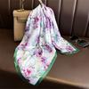 Imitation Silk Scarf For Women SpringSummer Chain Print Square Scarf Decoration Bandanna Neckerchief Luxury Headband Hijab