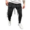 Men's Cargo Pants Casual Sweatpants Slim Fit Cotton Fabric Trousers With Pockets