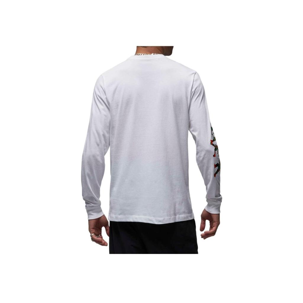Jordan Character Print Crew Neck Long Sleeve Sport Tee Men Tops White FB7455-100