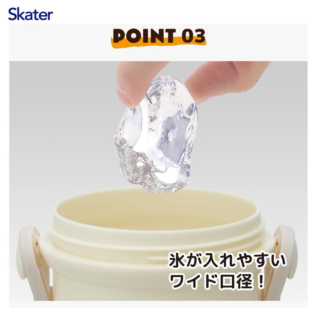 Skater Water Sugar Dishwasher Made In Children's Bottle, Bear, 480ml, Plastic, One-Push Open/Close, Safe, Japan, PSB5SAN-A