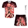 Vasaras Anime Naruto T-krekls Vīriešu ikdienas komplekts Zīmola zēnu T-krekls ar īsām piedurknēm+šorti lielizmēra 3D apdruka bērniem divdaļīgs komplekts