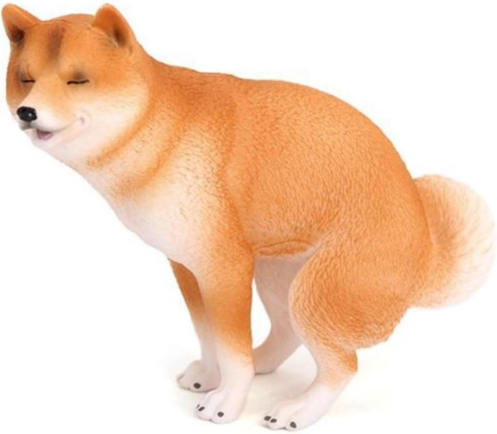 SOCONICA Shiba Inu Pooping Figurine, Cute and Funny Miniature Figurine, Soothing Dog Gift, Perfect for Toilets, Shelves, or Desks