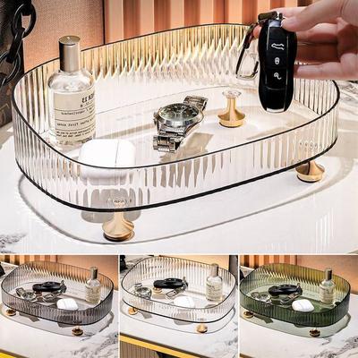 Anti-slip Countertop Organizer Large Capacity Bathroom Vanity Tray Makeup Perfume Organizer  Home