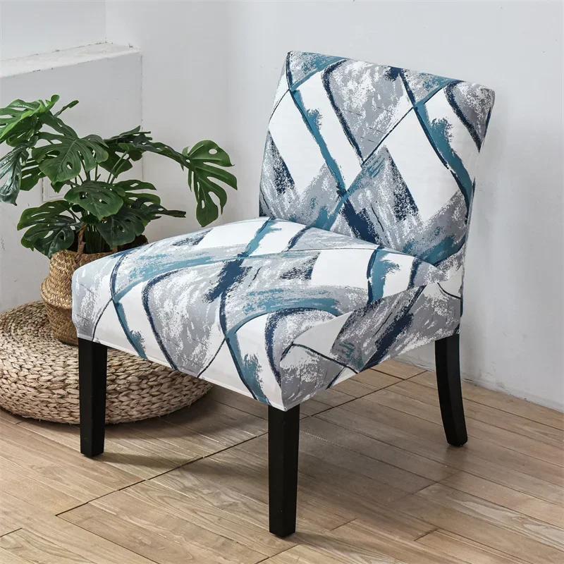 Nordic Flowers Spandex Accent Armless Chair Cover Single Sofa Slipcovers Stretch Chairs Covers Elastic Couch Protector Cover