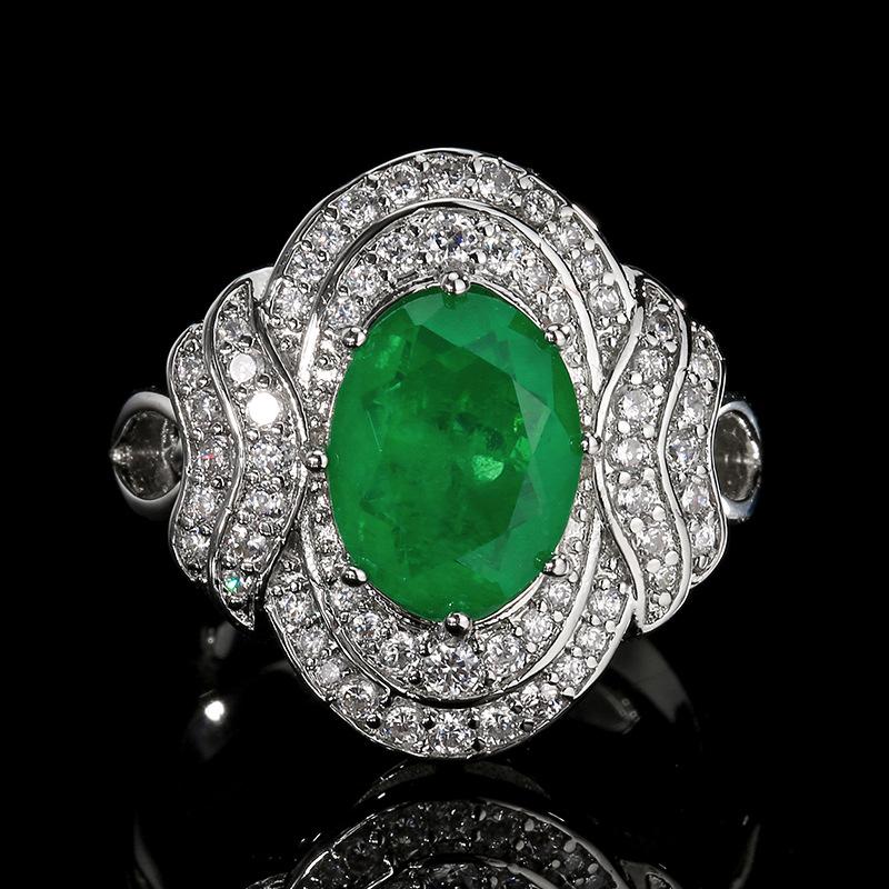Кольцо Ювелирные изделия Ювелирные изделия С Хлопком Изумруд Параиба Винтаж Высокий Вкус Открытие Женское