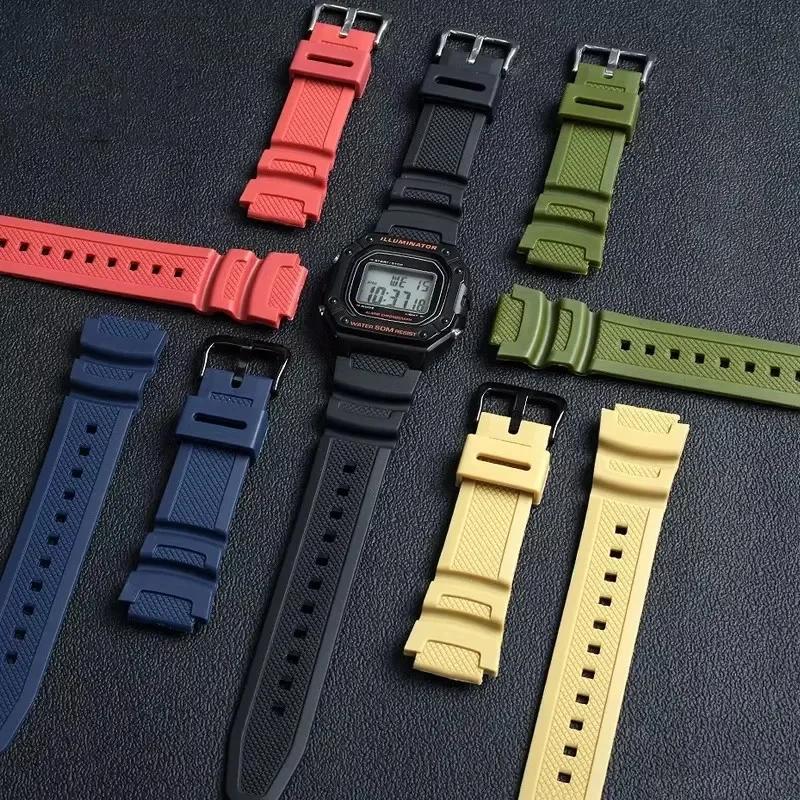 Watch Band accessories are suitable for Casio Watch W-218h / F-108 AE1200 / 1000 / 1300 resin silicone watch straps 18mm