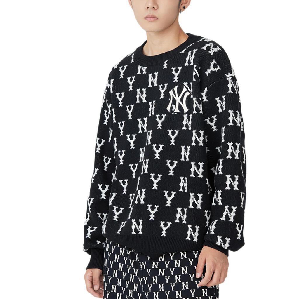 MLB FW22 Logo Embroidered Crewneck Sweater Unisex sweater Black 3AKPM0126-50BKS