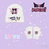 Kuromi Knit Hat & Gloves Set for Teens - Warm, Stylish & Fun