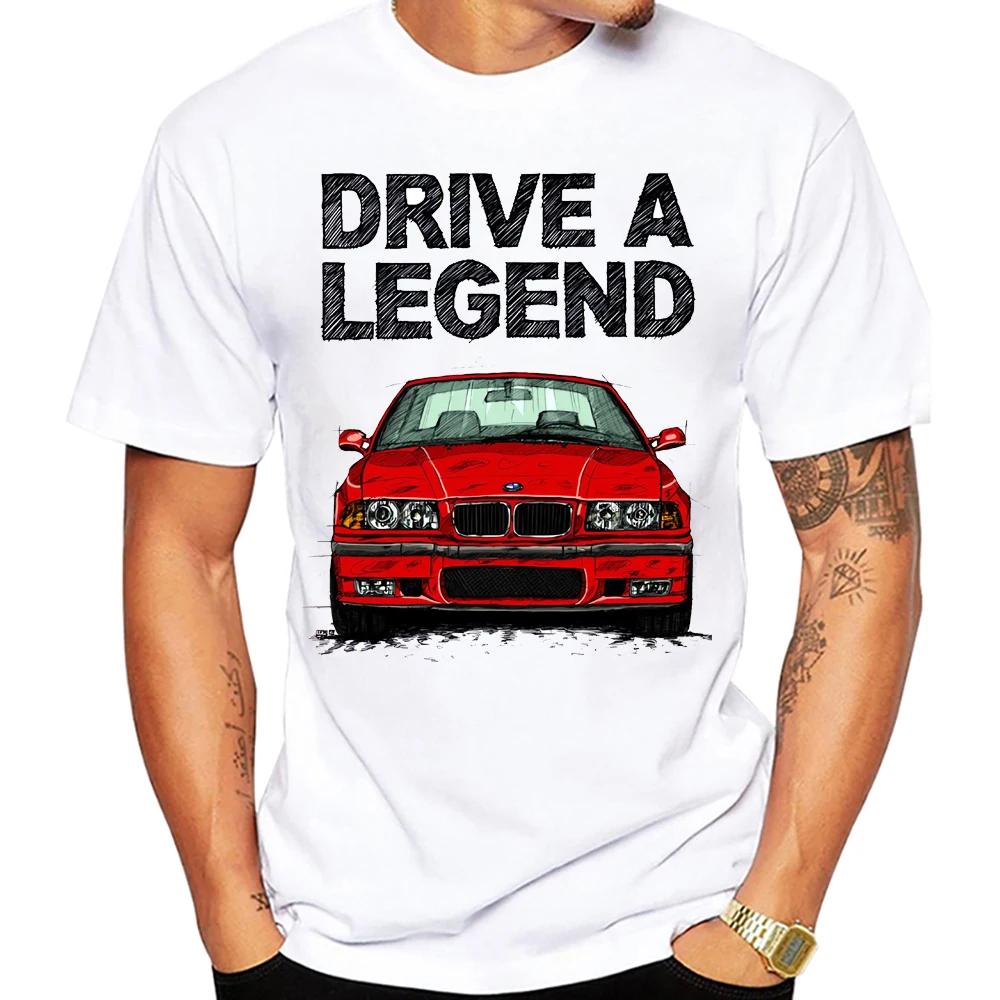 Drive A Legend E36 M3 Compact 90's T-Shirt Summer Men Short Sleeve Harajuku BM Car Design Boy Casual Tops Hip Hop White Tees