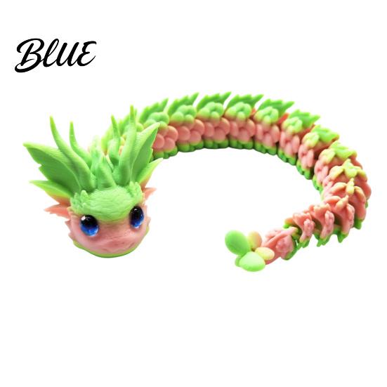 Desk Accessories for Women 3D Printed Articulated Dragon Fidget Toy Cute Ornaments Kawaii Cherry Blossom Decor Stress Relief Toy Adults Fantasy
