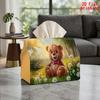 1pc Sunny Meadow Bear Tissue Box with Napkin Dispenser - Reusable Suitable for Kitchen, Living Room, Decor, Compact Tissue Holder for Bedside Table, D