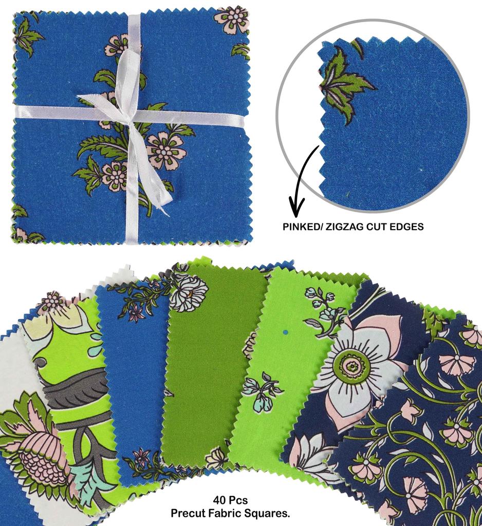 Soimoi Florals Print  Precut 5-inch Cotton  Fabric  Quilting  Squares  Charm Pack DIY Patchwork Sewing