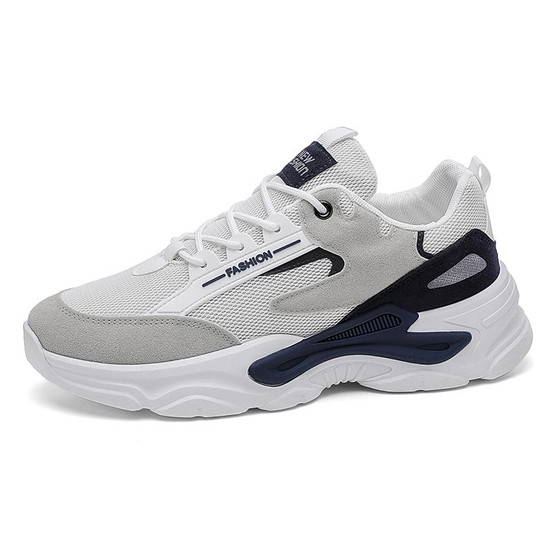 Men's breathable casual sports shoes summer mesh lace up outdoor running shoes soft soles comfort walking shoes male's sneakers