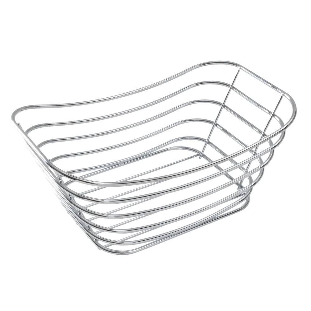 Metal Frame Wire Storage Basket Chrome Steel Towel Basket Bathroom Kitchen Organization with Handles Modern Design 12x75x51in