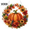Bedroom Wall Decoration Kit DIY Rhinestone Door Sign Kit, Halloween Pumpkin Flower Animal Pattern Art Sign, Handmade Hanging Decor