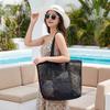Zipper Toiletry Storage Bag Nylon Mesh Handbag Toiletry Bag Mesh Beach Bag  Swimming