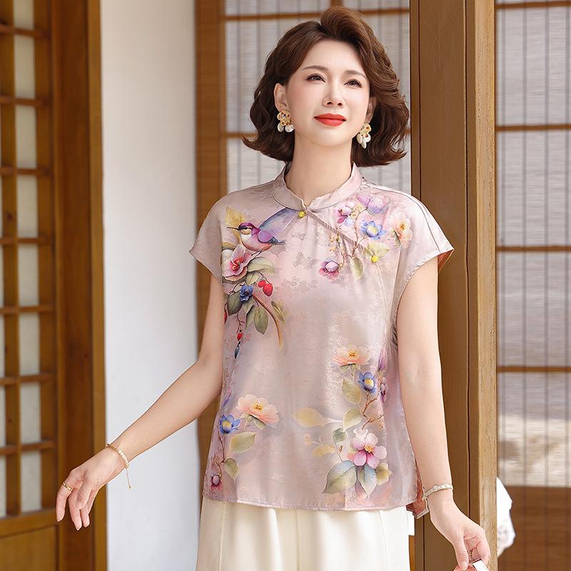 

Spring 2026 Elegant Two-Piece Suit for Middle-Aged and Elderly Women - Stylish and Casual Autumn Wear XL (90-115 jin)