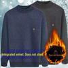 Herren Winter Samtstrickpullover: Dicker, locker sitzender Pullover für Papa/Opa - Warme Basisschicht oder einteiliger Samtunterwäsche.