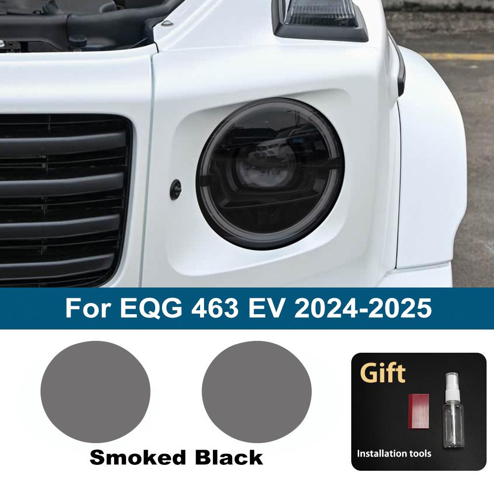 Für Mercedes Benz EQE EQG Rauchschwarz Vorgeschnittenes Autoscheinwerfer-Schutzfolien-Kit aus TPU PPF Kratzfeste Vinylfolie Hochglanzfolie