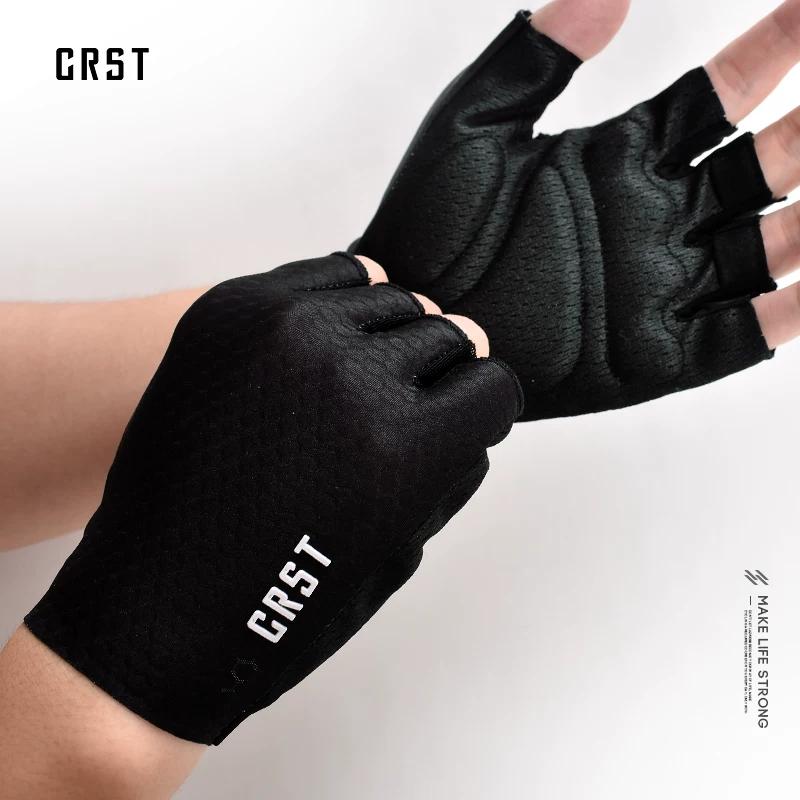 Crst Summer Outdoor Competitive Cycling Half-Finger Lightweight Breathable Road Bike Short-Finger Anti-Slip Gloves for Men and Women
