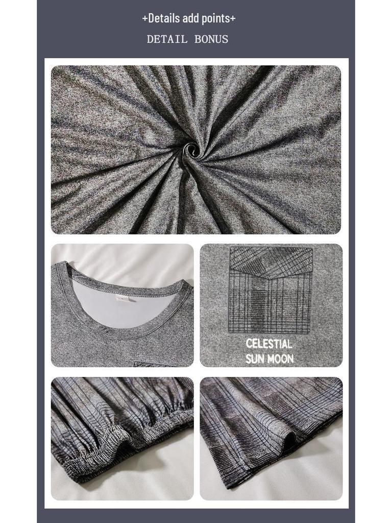 High-Quality Men's Korean-Style Loose Long-Sleeve Pajamas for Spring/Autumn – Casual, Versatile Homewear Set