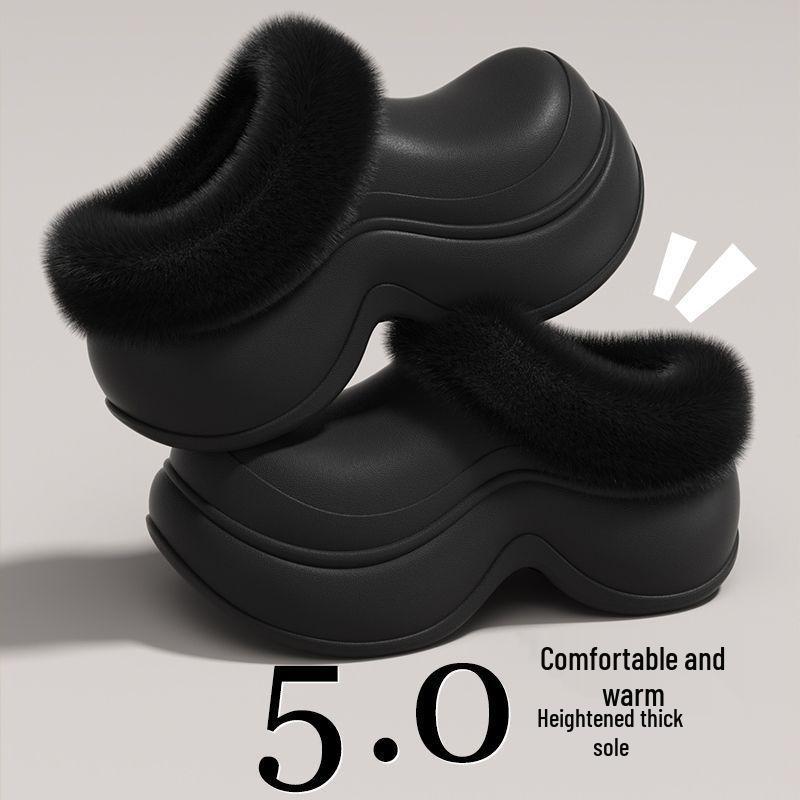 

Женские водонепроницаемые хлопковые тапочки с увеличением роста - Осенне-зимние теплые, морозостойкие, стильные 35-36